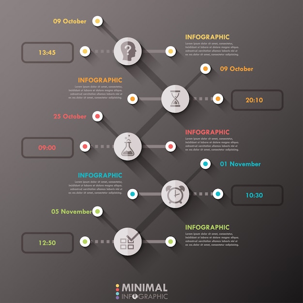 Minimalna Infografika Osi Czasu