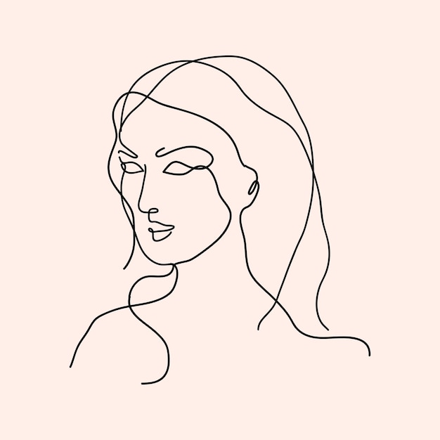 minimalna kobieta ręcznie rysowana ilustracja jeden rysunek stylu linii