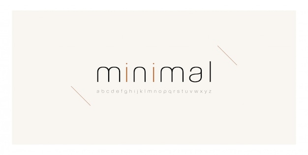 Minimalna kreatywna czcionka nowoczesnej alfabetu.