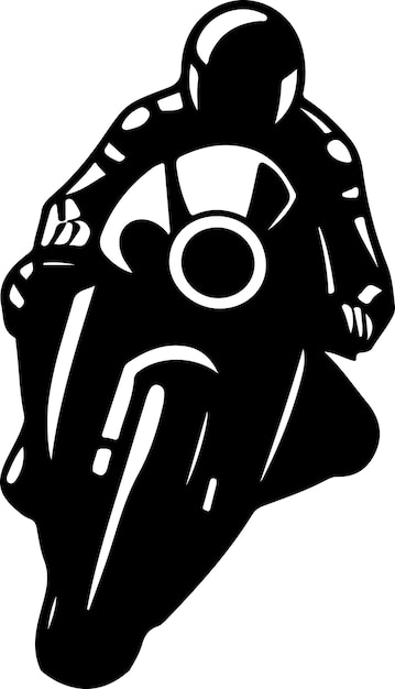 Minimalna Pozycja Jeźdźca Moto Gp Ikona Wektorowa W Płaskim Stylu Czarnego Koloru Sylwetki