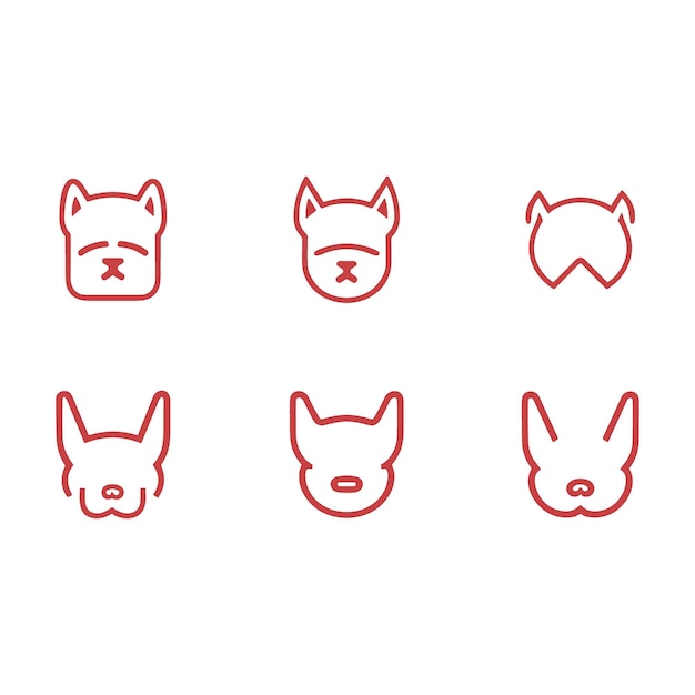 Plik wektorowy minimalne ikony psów stylowa kolekcja logo