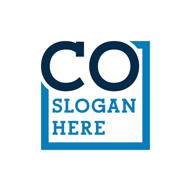 Minimalne inicjały Logo litery C i O CO Początkowa litera CO Logo
