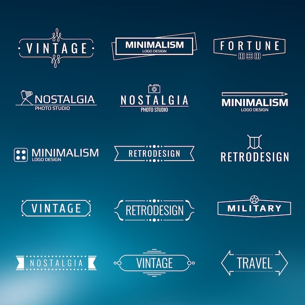 minimalne szablony rocznika logo. Design w stylu retro