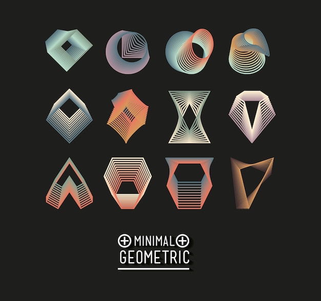 minimalnej geometrycznej ustalonej postaci wektorowy ilustracyjny projekt