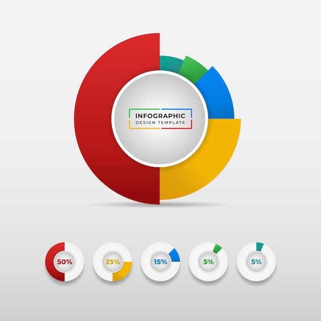 Minimalny Diagram Kołowy Elementy Projektu Infografiki