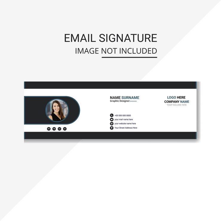 Wektor minimalny nowoczesny szablon podpisu e-mail i projekt wektora