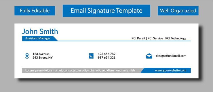 Wektor minimalny podpis e-mail