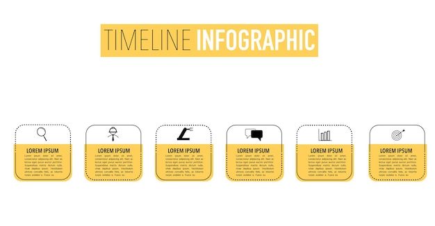 Minimalny sukces biznesowy infografika osi czasu