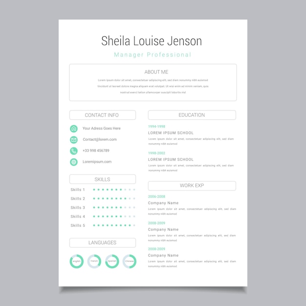 Minimalny Szablon Cv