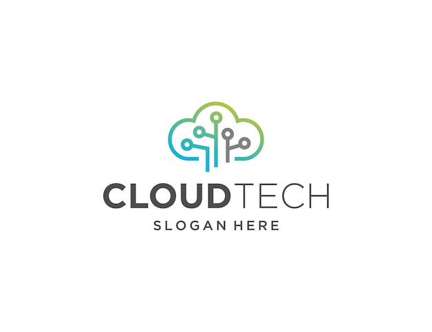 Minimalny Szablon Logo Technologii Cloud