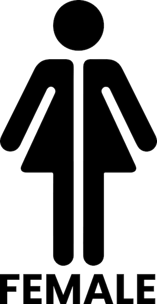 Minimalny wektor ikony żeńskiej koloru czarnego sylwetka białego tła 7