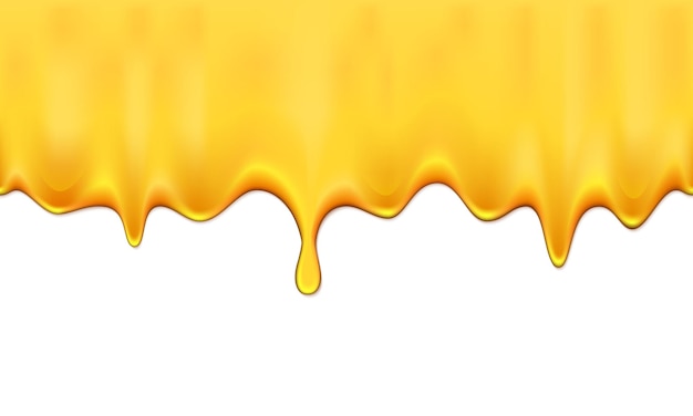 Miód Kapiący Wzór. Realistyczny Płynący Miód Na Białym Tle.