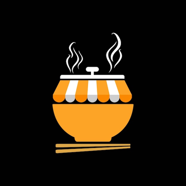 Miska na zupę i taras sklepowy do projektowania logo restauracji