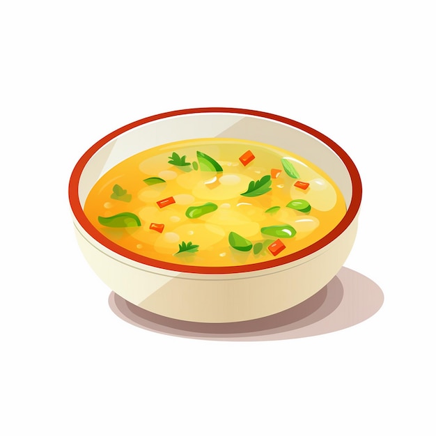 Miska Z Zupą Posiłek Pokarm Wektorowy Obiad Warzywo Obiad Gorąca Ilustracja Talerz Do Gotowania R