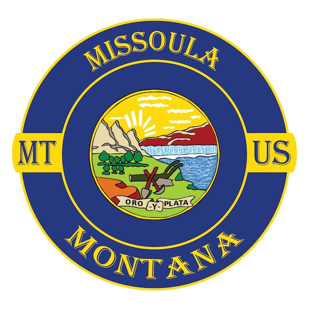 Plik wektorowy missoula montana flaga usa podróż pamiątkowa pieczęć znaczek odznaka naklejka logo wektor ilustracja svg eps