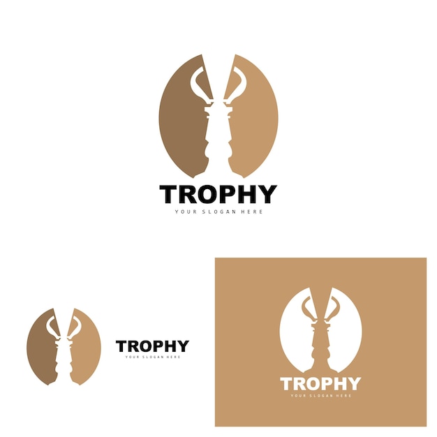 Mistrzostwa Trofeum Logo Zdobywca Nagrody Champion Trofeum Projekt Wektor Ikona Szablonu