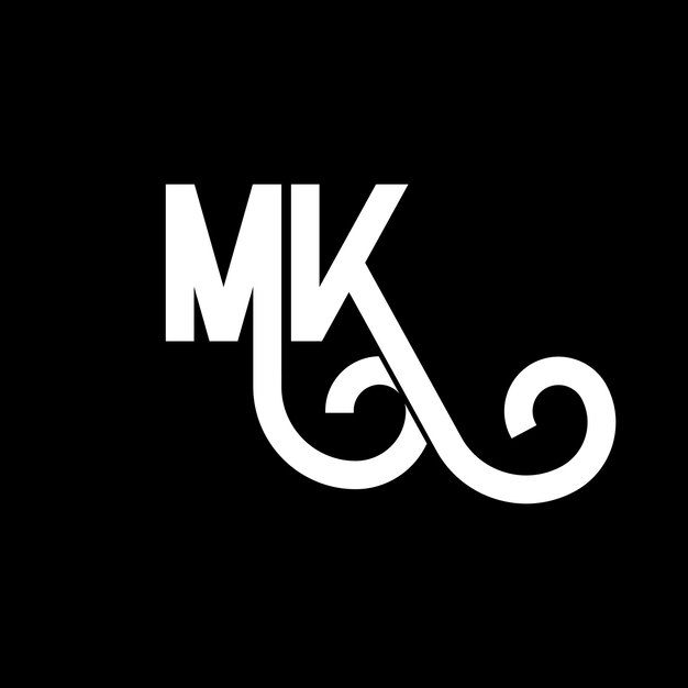 Mk Logo Letter Design Początkowe Litery Ikona Logo Mk Abstract Letter Mk Minimalistyczny Szablon Projektowania Logo M K Letter Design Wektor Z Czarnymi Kolorami Mk Logo