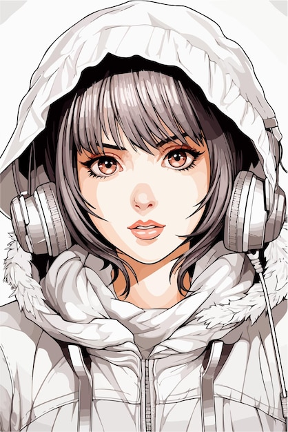 Młoda dziewczyna w stylu anime postać wektorowy projekt ilustracji manga anime dziewczyna