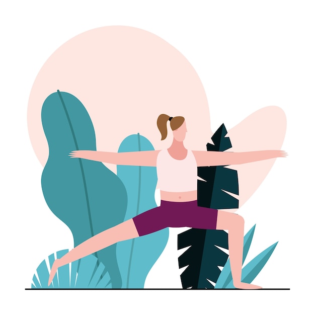 Młoda Kobieta Praktykujących Gimnastykę Projektowania Ilustracji