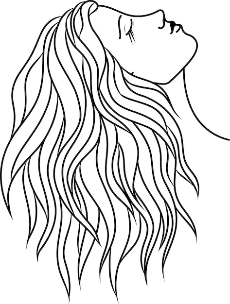 Plik wektorowy młoda kobieta sylwetka dziewczynki mistyczna wiedźma ilustracja wektorowa grafika liniowa