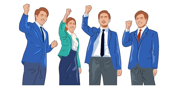 Młodzi kierownicy w stylu ilustracji wektorowej dla elementów projektowych