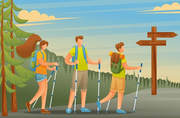 Młodzież Aktywnie Spędza Wakacje, Nordic Walking W Lesie