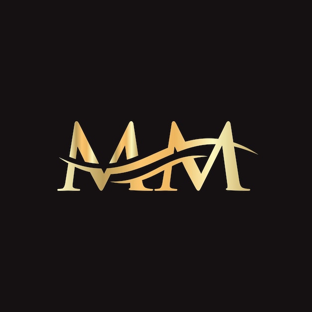 Mm Logo Monogram List Projekt Logo Mm Wektor Logo Litery Mm Z Nowoczesnym Modnym