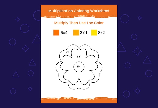 Mnożenie Kolorowanie Arkusza Roboczego Z Obrazem Gra Matematyczna W Kolorowanie Według Liczb
