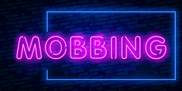 Mobbing Słowo Neon Tekst