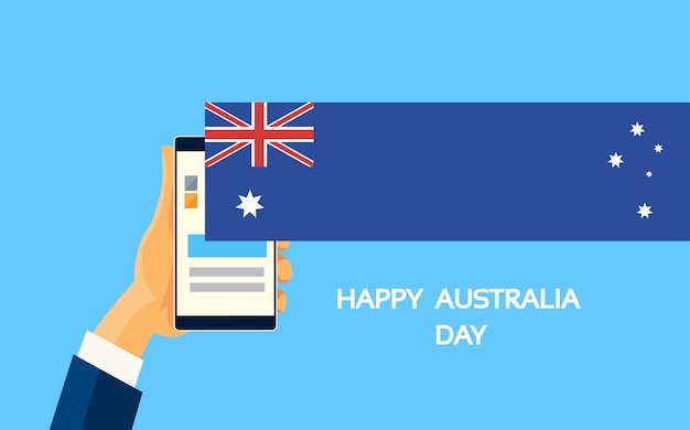 Mobile Cell Smart Phone Hands Australia Day