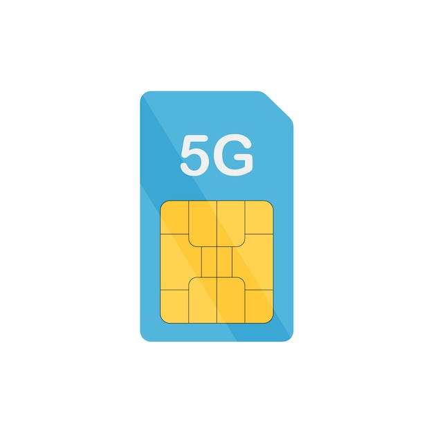 Plik wektorowy mobilna karta sim 5g w płaskim stylu