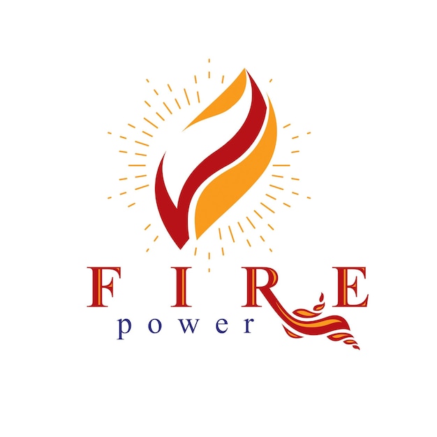 Moc Płonącego Płomienia, Abstrakcyjny Wektor Logo Elementu Ognia Do Wykorzystania Jako Symbol Projektu Marketingowego.