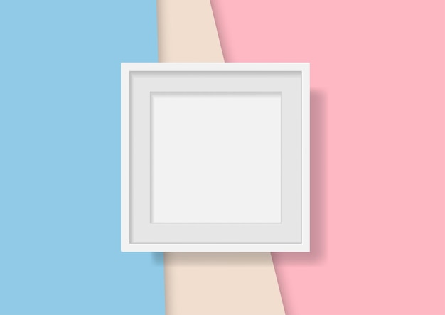 Mockup białej pustej ramki Minimalistyczna kompozycja z pustą ramką obrazową Minimalizm