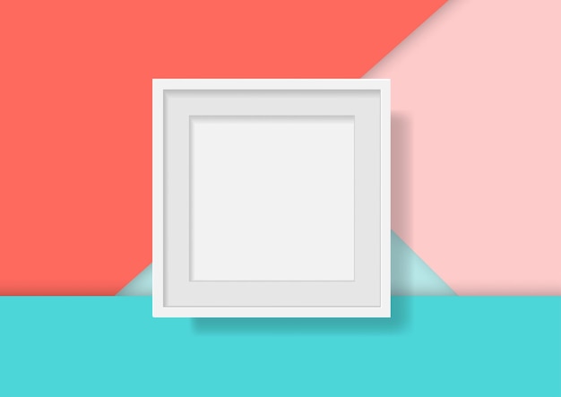 Mockup białej pustej ramki Minimalna kompozycja z pustą ramką obrazową Minimalizm Selektywny f