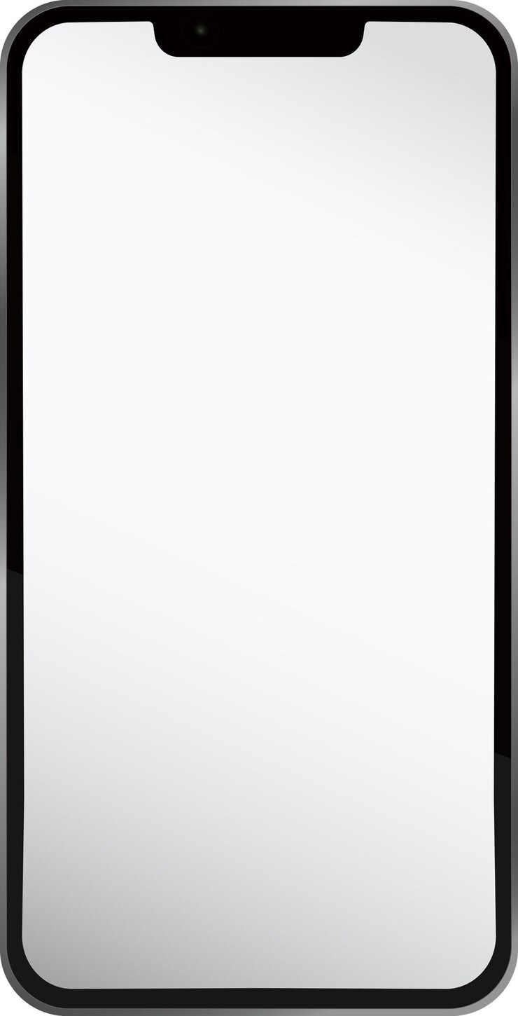 Wektor mockup urządzenia cyfrowego zizolowany pełnoekranowy model smartfona