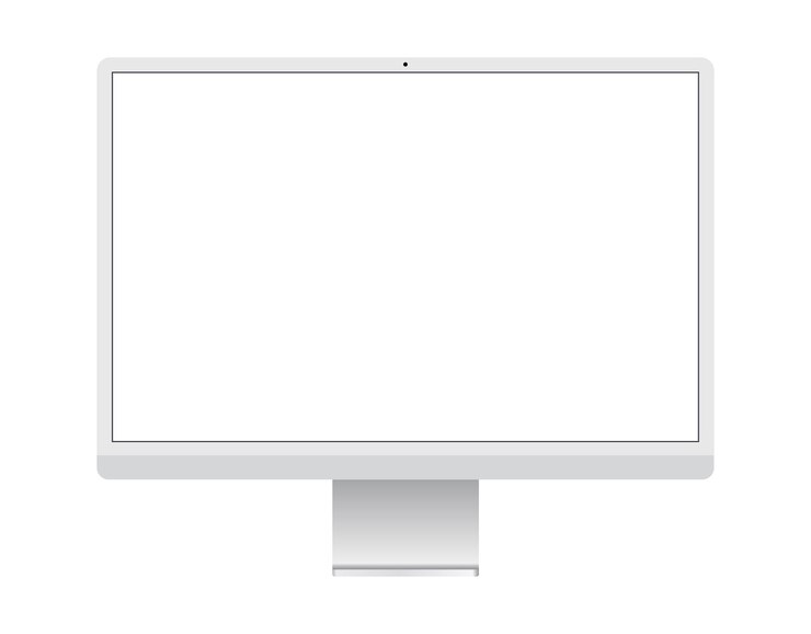 Wektor mockup urządzenia mockup monoblokowego monitora realistyczny komputer z pustym ekranem ilustracja wektorowa