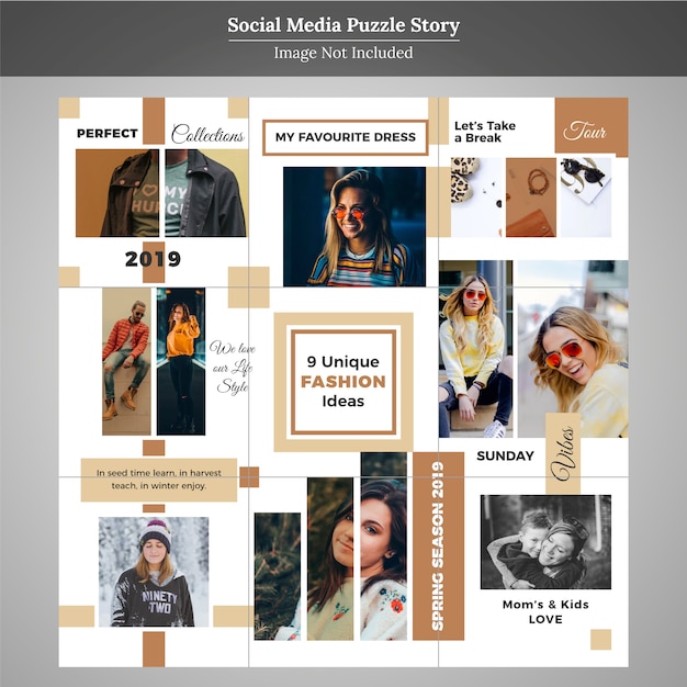 Moda Puzzle Social Media Post Template For Marketing