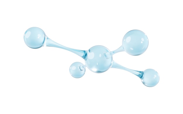 Plik wektorowy model 3d cząsteczki szkła na białym tle koncepcja nauki biochemicznej farmaceutycznego piękna ilustracja wektora 3d