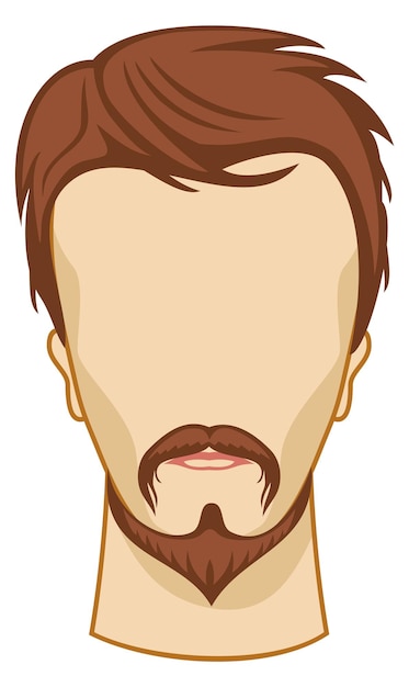 Plik wektorowy model fryzjerski mężczyzna z włosami na twarzy moda