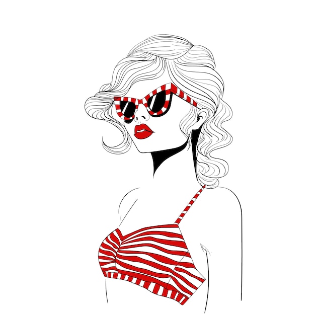 Model W Paski Czerwone Okulary