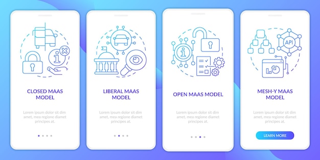 Modele Maas Na Ekranie Aplikacji Mobilnej Z Niebieskim Gradientem