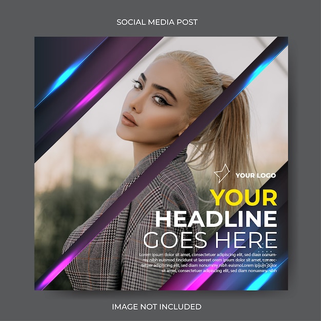 Plik wektorowy moden glow instagram social media template