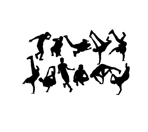 Modern Dancer Activity Silhouettes Projektowanie Artystyczne Wektorowe