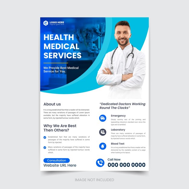 Plik wektorowy modern medical healthcare flyer poster layout