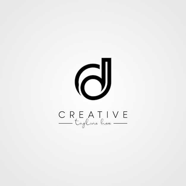 Modern Minimal Artistic Letter D DD Logo Design Initial Based Letter Logo Wektor