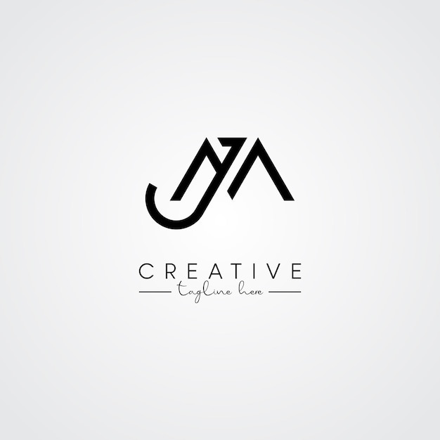 Modern Minimal Artistic Letter MJ JM Logo Design Initial Based Letter Logo Vector