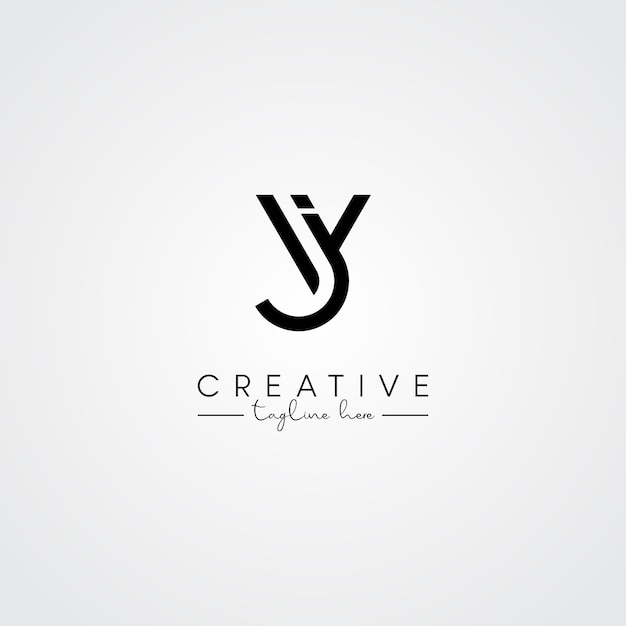 Modern Minimal Artistic Letter VJ JV Logo Design Initial Based Letter Logo Vector