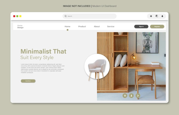 Modern UI Dashboard or Minimalist Furniture Website Design