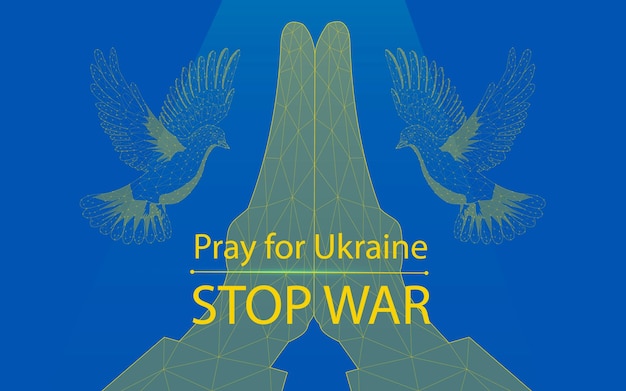 Plik wektorowy módlcie się za ukrainę stop war