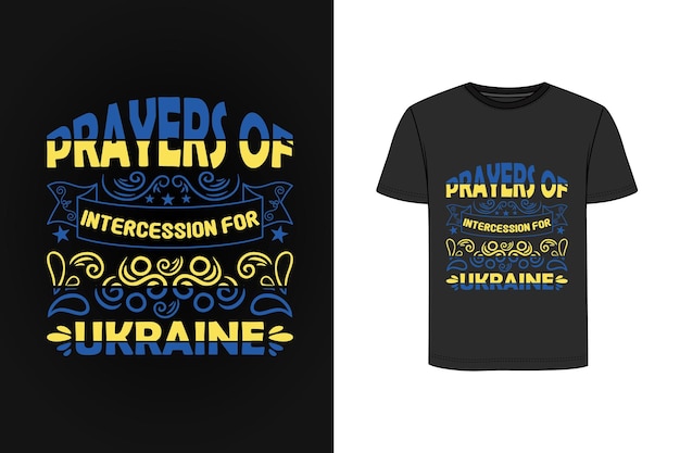 Plik wektorowy modlitwy wstawiennicze za projekt koszulki ukraińskiej premium wektorów